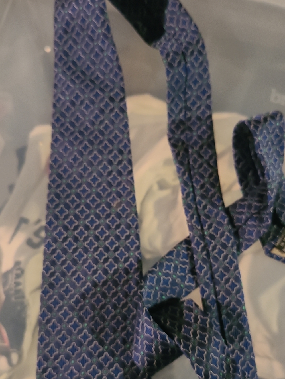 Dior Blue Geometric Men's Tie